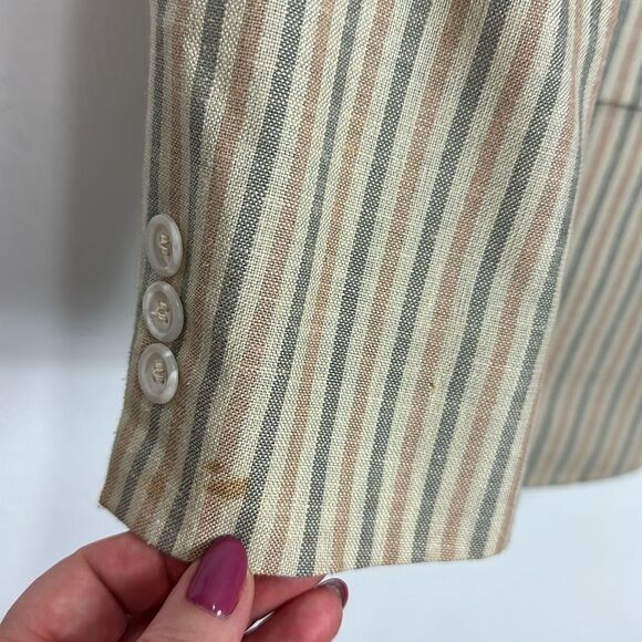 Pierre Cardin Vintage Striped Single Breasted Blazer Jacket Size M - Picture 2 of 11